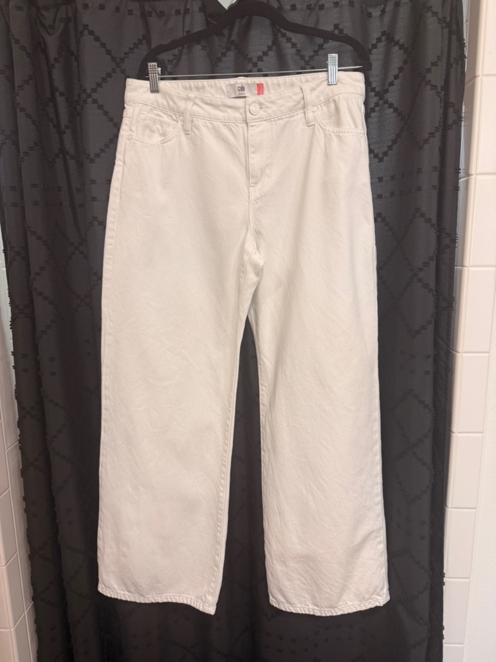CAbi Cream Wide-Leg Asbury jean